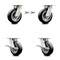 Service Caster 6 Inch Kingpinless Rubber on Aluminum Wheel Caster Swivel Locks 2 Brakes, 2PK SCC-KP30S620-RAR-BSL-2-SLB-2 - alternate 1